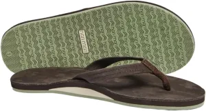 Hari Mari- Fields- Women's Nubuck Leather Flip Flops with Colorful Outsole- No Break Ins, Firm Arch Support, and Beveled Edge to Reduce Tripping