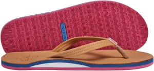 Hari Mari- Fields- Women's Nubuck Leather Flip Flops with Colorful Outsole- No Break Ins, Firm Arch Support, and Beveled Edge to Reduce Tripping