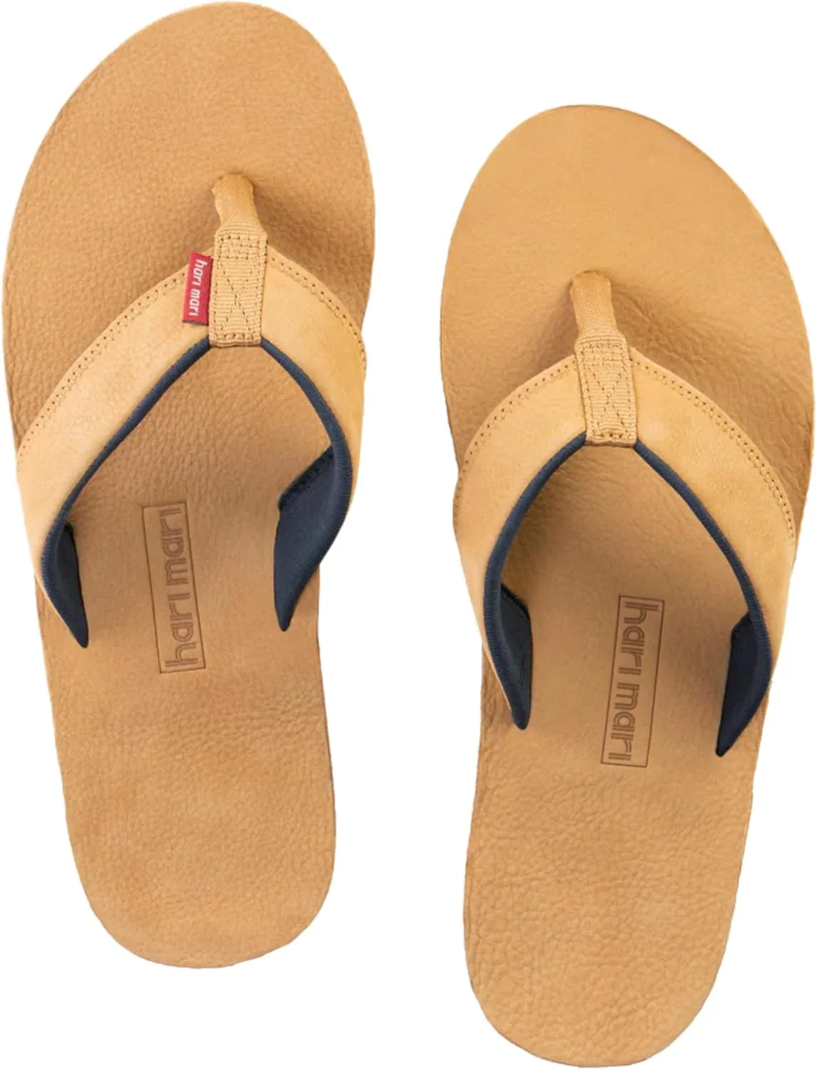 Hari Mari- Pier- Men's Classic Pebbled Nubuck Leather Flip Flop with a Zigzag Deco Strap- No Break Ins, Firm Arch Support, and Cupped Heel