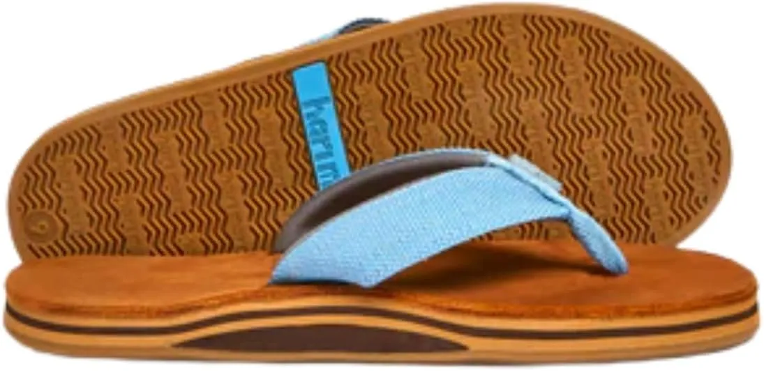 Hari Mari- Scouts- Men’s Nubuck Leather Flip Flops With Nylon Webbing Strap- No Break Ins, Firm Arch Support, and Beveled Edge to Reduce Tripping