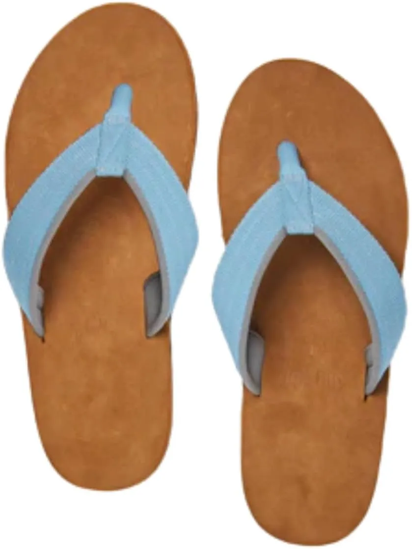 Hari Mari- Scouts- Men’s Nubuck Leather Flip Flops With Nylon Webbing Strap- No Break Ins, Firm Arch Support, and Beveled Edge to Reduce Tripping