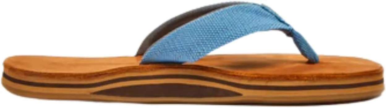 Hari Mari- Scouts- Men’s Nubuck Leather Flip Flops With Nylon Webbing Strap- No Break Ins, Firm Arch Support, and Beveled Edge to Reduce Tripping