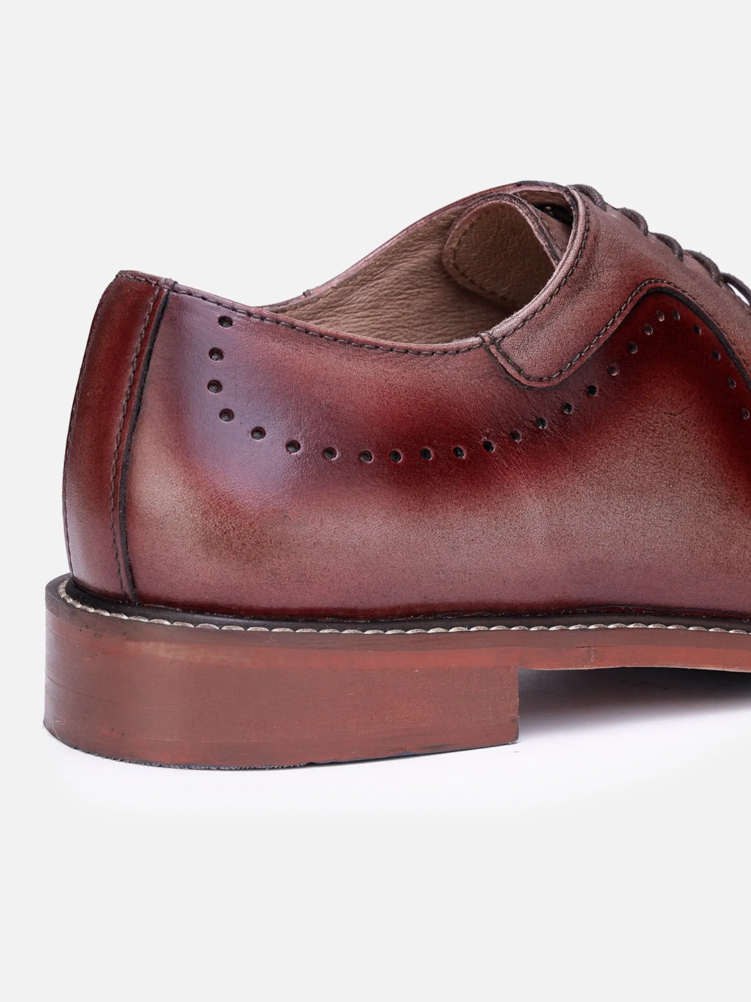 Hats Off Accessories Luxe Handfinished Brown Genuine Leather Oxfords Brown Shoes For Men