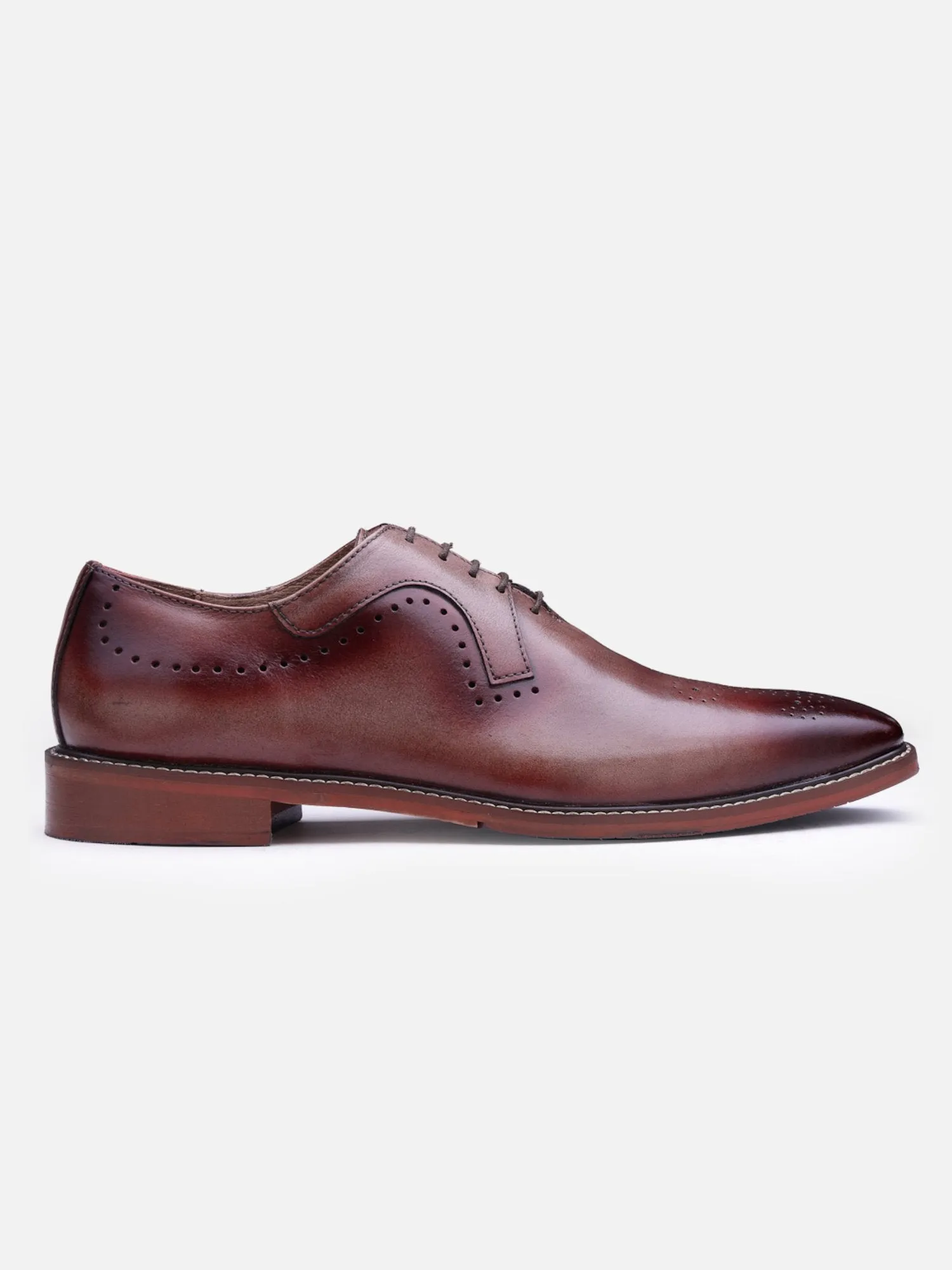 Hats Off Accessories Luxe Handfinished Brown Genuine Leather Oxfords Brown Shoes For Men