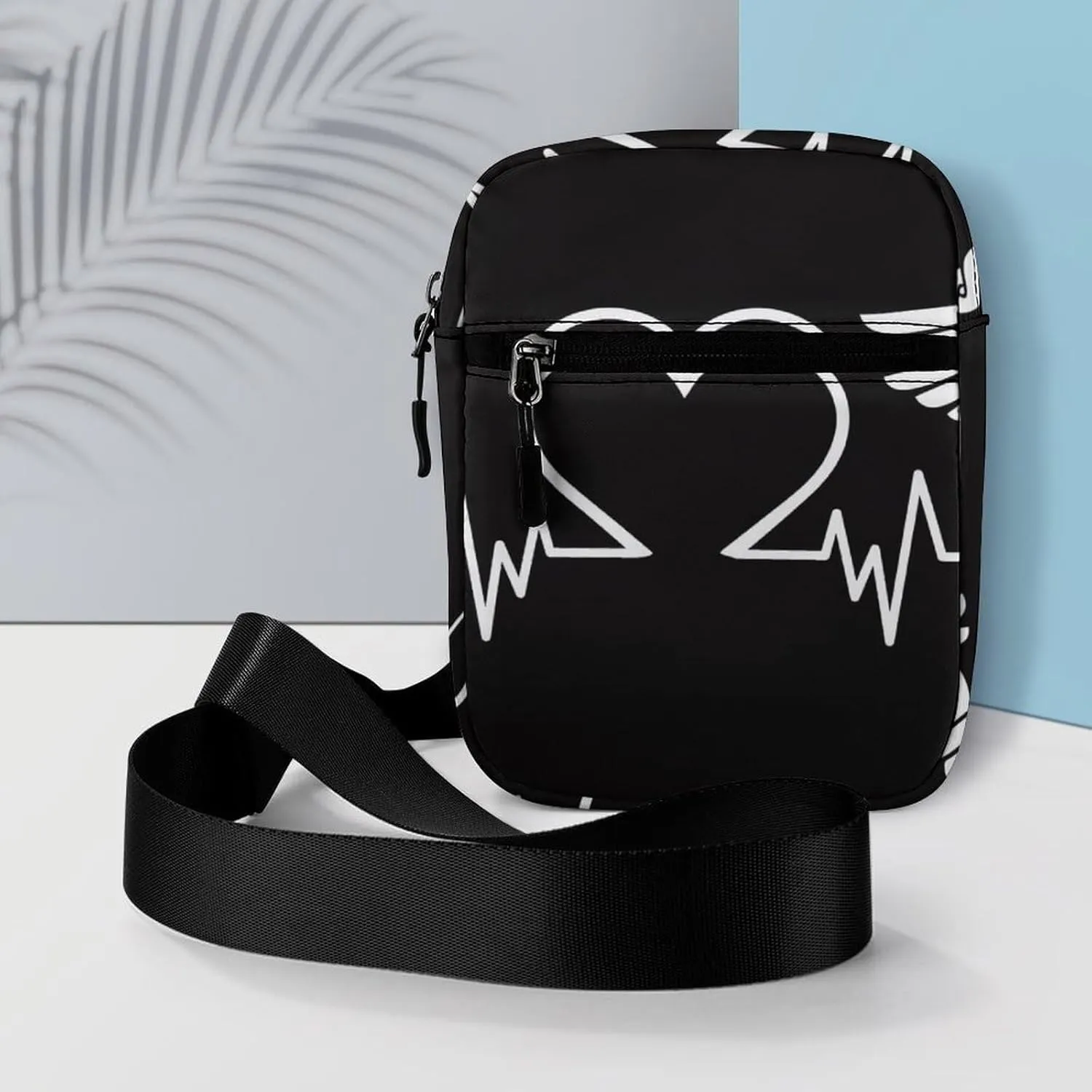 Heartbeat Chart of Love Crossbody Bag Small Shoulder Bag Waterproof, Lightweight And Convenient