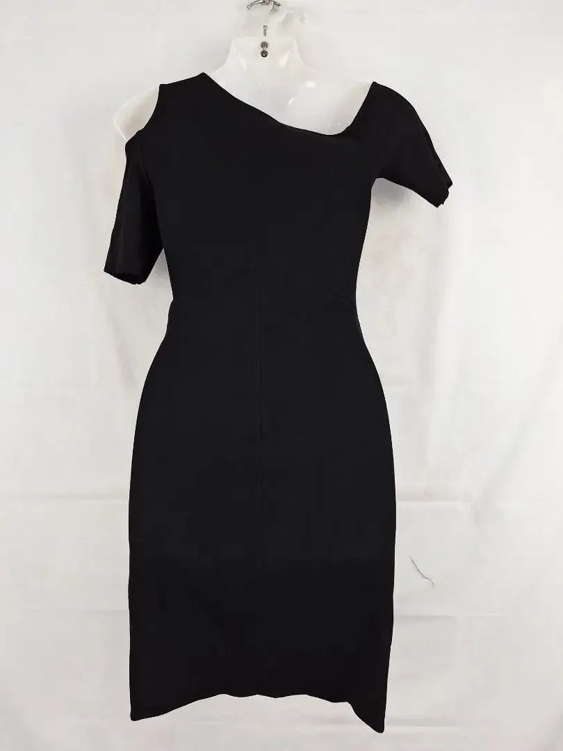 Helmut Lang Minimal Asymmetrical Cut-out Dress Size S