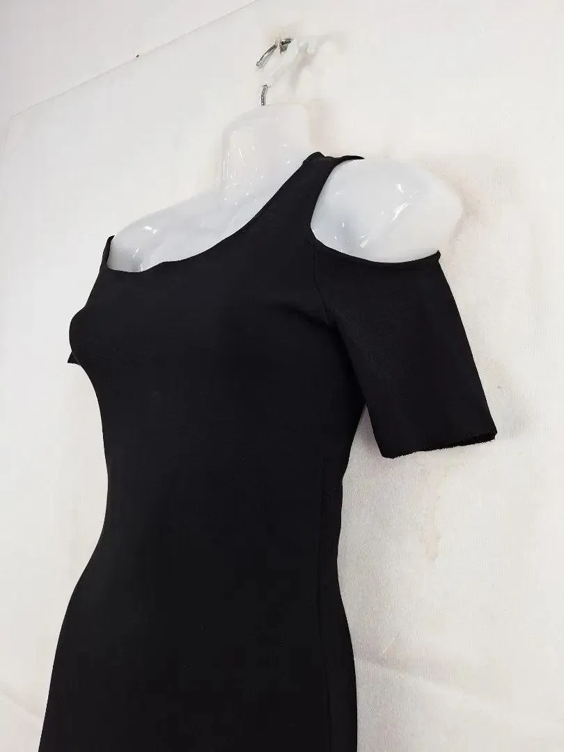 Helmut Lang Minimal Asymmetrical Cut-out Dress Size S