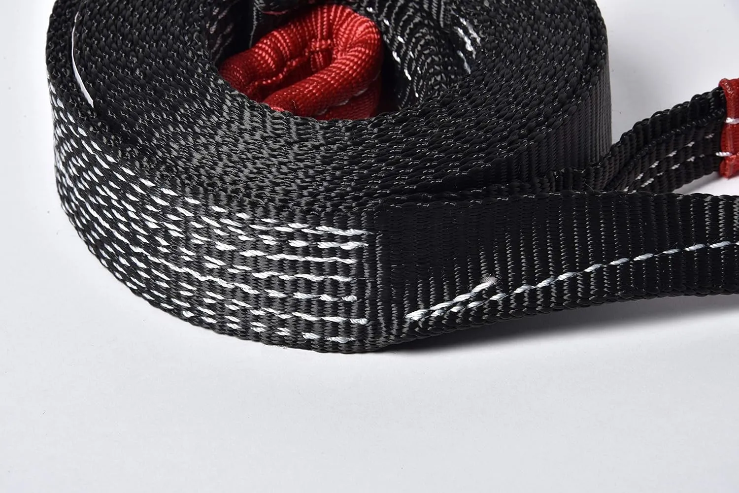 HiGear Tow Strap 4 Ton 2in 20 ft Polyester Rope with 2 Loops 8000 9000 lbs Break Strength Towing Recovery Light Vehicles by Alfa Wheels (Black, 2in 20ft (2x20))