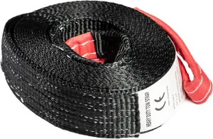HiGear Tow Strap 4 Ton 2in 20 ft Polyester Rope with 2 Loops 8000 9000 lbs Break Strength Towing Recovery Light Vehicles by Alfa Wheels (Black, 2in 20ft (2x20))