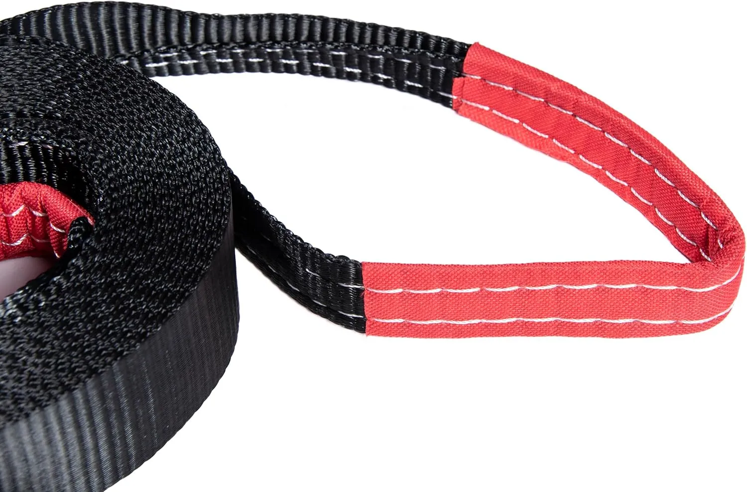 HiGear Tow Strap 4 Ton 2in 20 ft Polyester Rope with 2 Loops 8000 9000 lbs Break Strength Towing Recovery Light Vehicles by Alfa Wheels (Black, 2in 20ft (2x20))