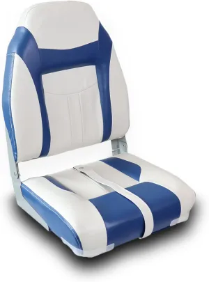 High Back Boat Seats, Folding Fishing Boat Seat with Thickened Sponge Cushion & Waterproof PVC Leather, Aluminum Alloy Hinges, Flip Up for Yachts, Ships