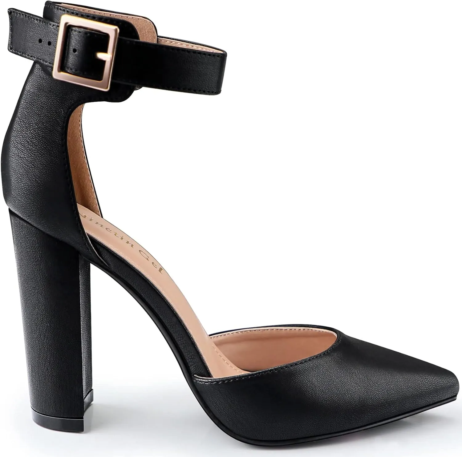 High Heels.Chunky Heel Pointed Closed Toe Pump Shoes,Party Wedding Fashion Shoes,Gifts for Women
