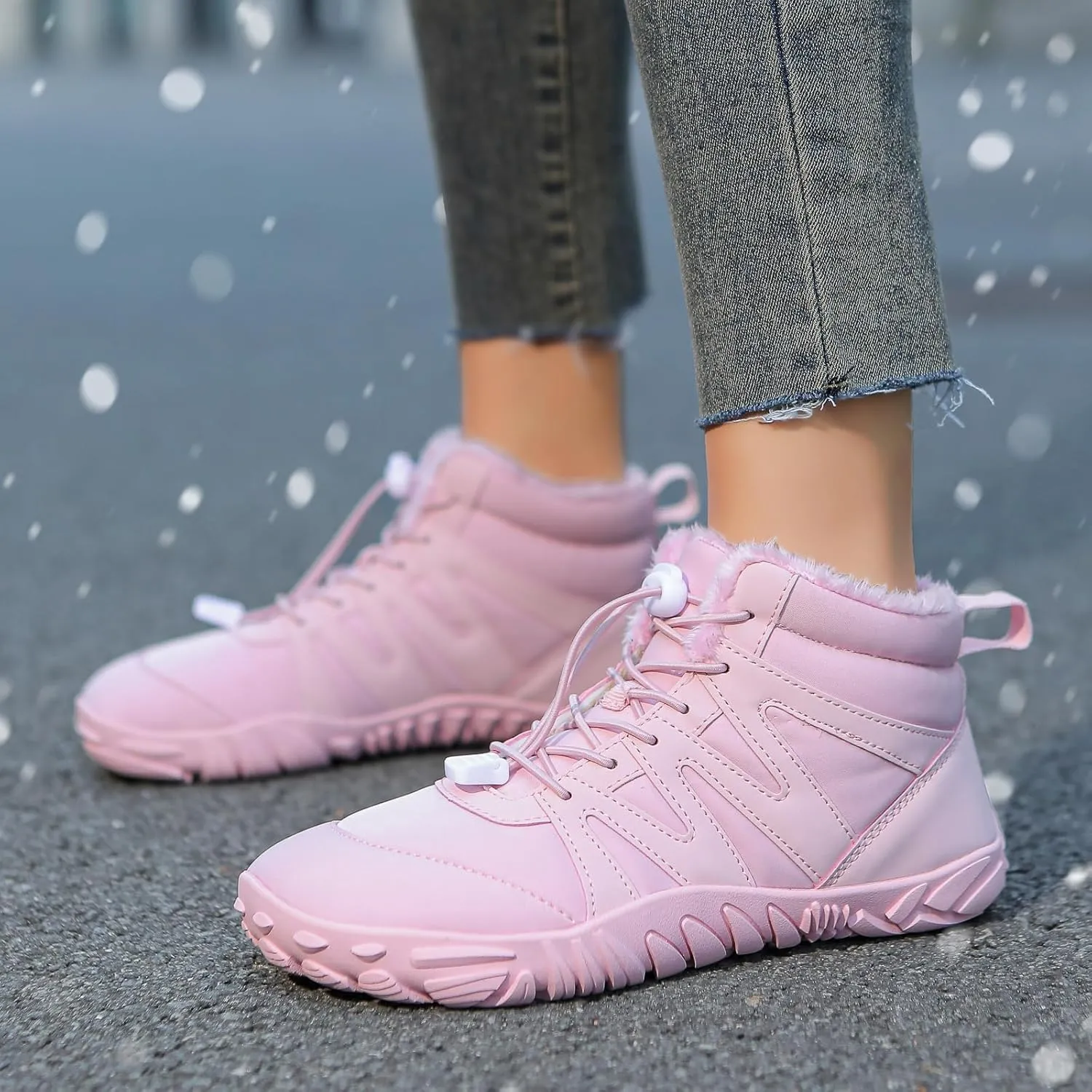 Hike Winter Footwear Barefoot Shoes Women Men, Outdoor Waterproof Slip Resistant Hiking Boots, 2024 Wide Toe Box Barefoot Shoes, Walking Sneaker