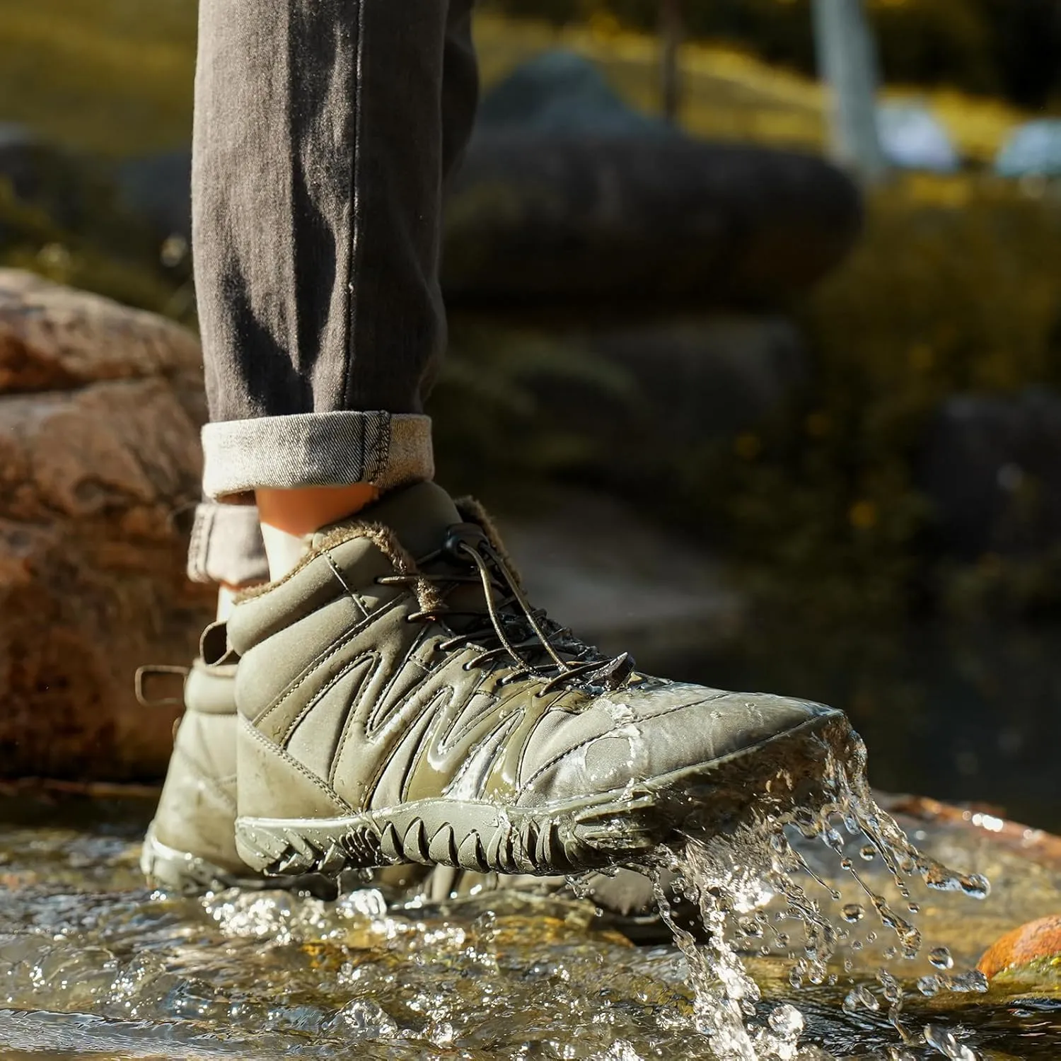 Hike Winter Footwear Barefoot Shoes Women Men, Outdoor Waterproof Slip Resistant Hiking Boots, 2024 Wide Toe Box Barefoot Shoes, Walking Sneaker