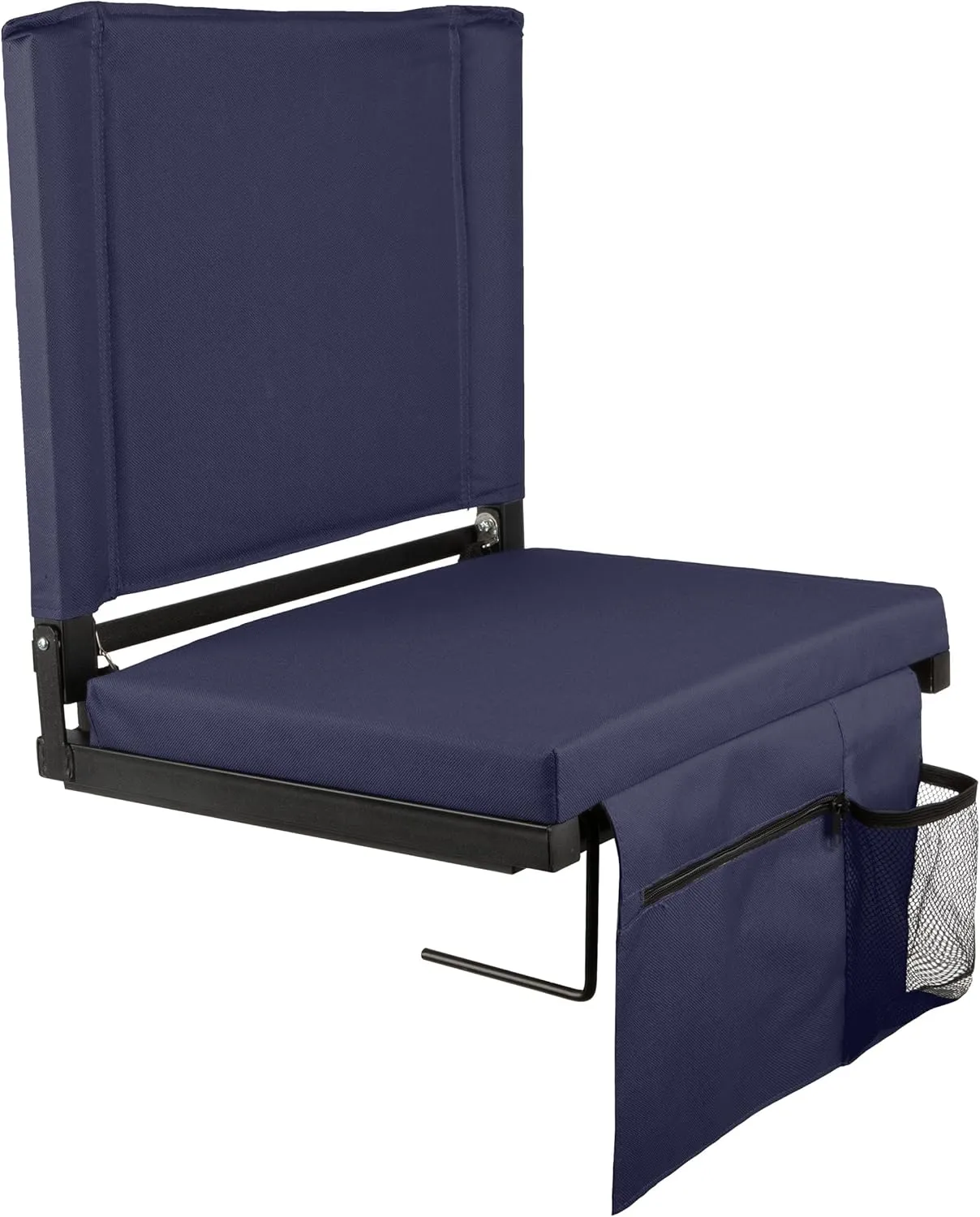 Home-Complete Bleacher Seat - Stadium Seat Cushion with Pocket and Cupholder - Wide Portable Sports Chair - Stadium Seats with Back Support (Navy)