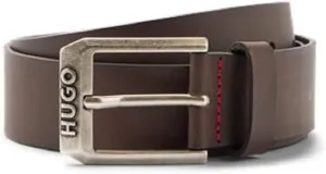 HUGO Men's Logo Buckle Leather Belt