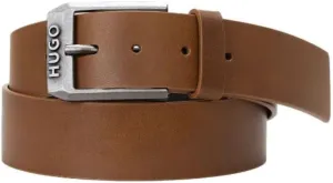 HUGO Men's Logo Buckle Leather Belt