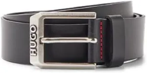 HUGO Men's Logo Buckle Leather Belt