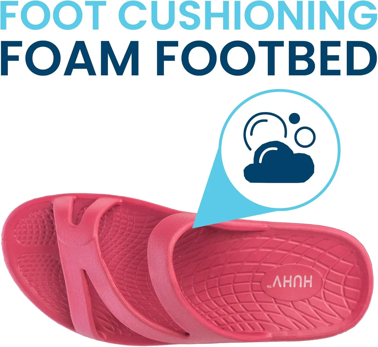 HUHV Recovery Comfort Sandals- Orthopedic Flip-Flop and Slide Sandals with Arch Support and Extra Cushion EVA Footbed for Men and Women