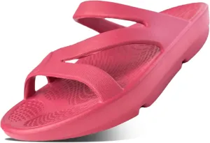 HUHV Recovery Comfort Sandals- Orthopedic Flip-Flop and Slide Sandals with Arch Support and Extra Cushion EVA Footbed for Men and Women