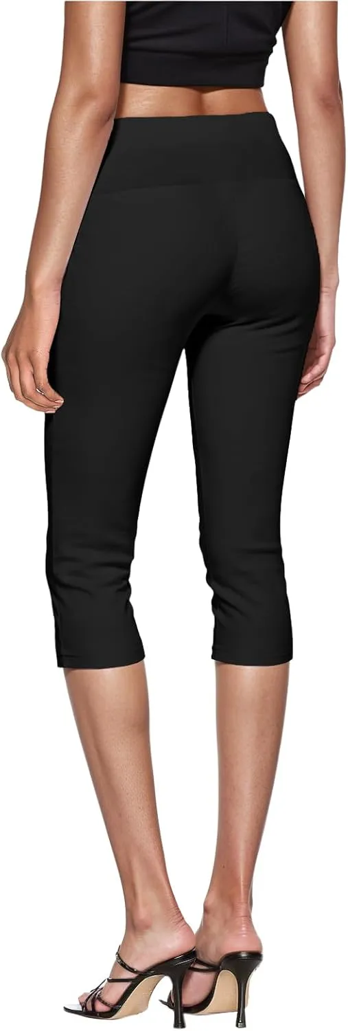 Hybrid & Company Womens Super Comfy Stretch Pull On Millennium Twill Capri Shorts