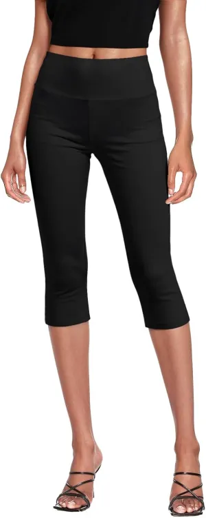 Hybrid & Company Womens Super Comfy Stretch Pull On Millennium Twill Capri Shorts