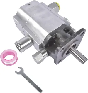 Hydraulic Wood Log Splitter Pump - 16GPM | 2 Stage | 3000 PSI | Aluminum HI/LO Gear Pump with 3600 RPM, 1/2" NPT Outlet Port, 1" Barb Inlet Port, 1/2" Diameter Shaft, 1/8" Keyed Shaft