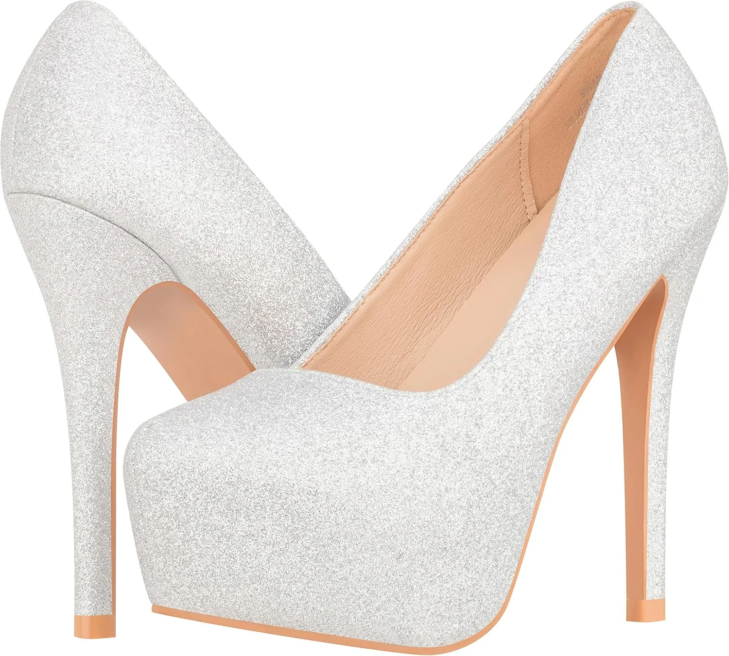 ILLUDE Women's High Heel Pump Closed Toe Platform Heels Pumps Shoes - Swan