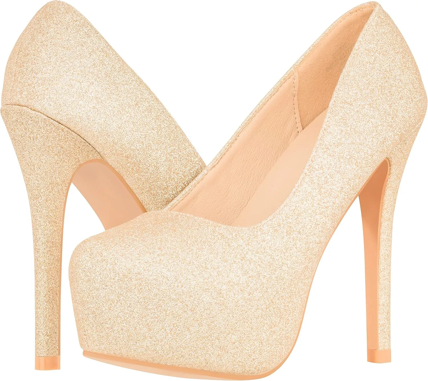 ILLUDE Women's High Heel Pump Closed Toe Platform Heels Pumps Shoes - Swan