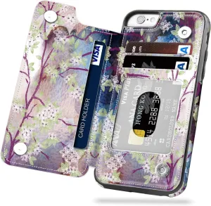 iPhone SE 2022 Wallet Case with Card Holder, PU Leather Card Slots Cover Folio Flip Kickstand Durable Protective Shell for Apple iPhone 7/8/SE 2020 (Lilac)