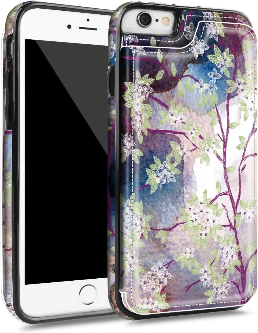 iPhone SE 2022 Wallet Case with Card Holder, PU Leather Card Slots Cover Folio Flip Kickstand Durable Protective Shell for Apple iPhone 7/8/SE 2020 (Lilac)