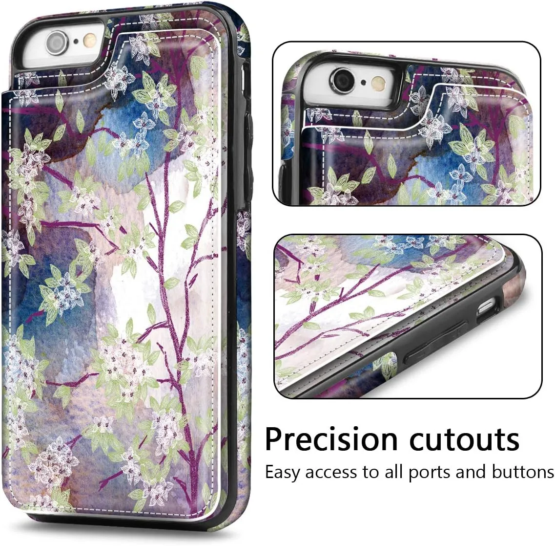 iPhone SE 2022 Wallet Case with Card Holder, PU Leather Card Slots Cover Folio Flip Kickstand Durable Protective Shell for Apple iPhone 7/8/SE 2020 (Lilac)