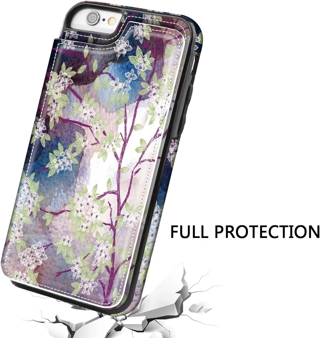 iPhone SE 2022 Wallet Case with Card Holder, PU Leather Card Slots Cover Folio Flip Kickstand Durable Protective Shell for Apple iPhone 7/8/SE 2020 (Lilac)