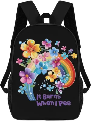 It Burns When I Pee Funny 17 Inch Backpack Multipurpose Shoulders Daypack Laptop Bag for Travel Hiking Camping 12.5 X 17 X 5.5 Inch