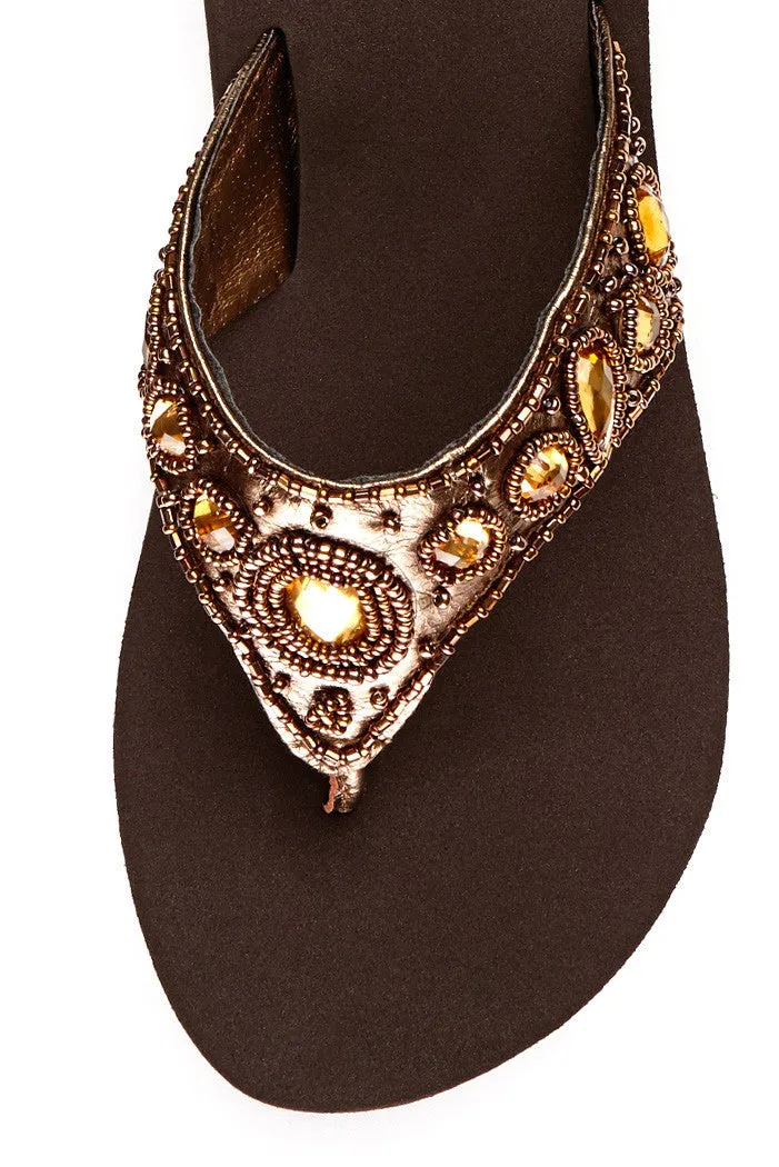 Janhavi Flip-Flop in Bronze