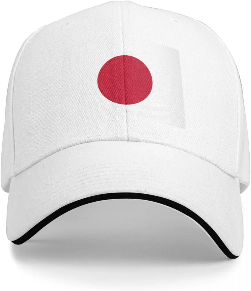 Japan Flag Casual Sandwich Baseball Cap-Adjustable Fit Four Seasons Breathable Lightweight Unisex Hat for Outdoor Activities
