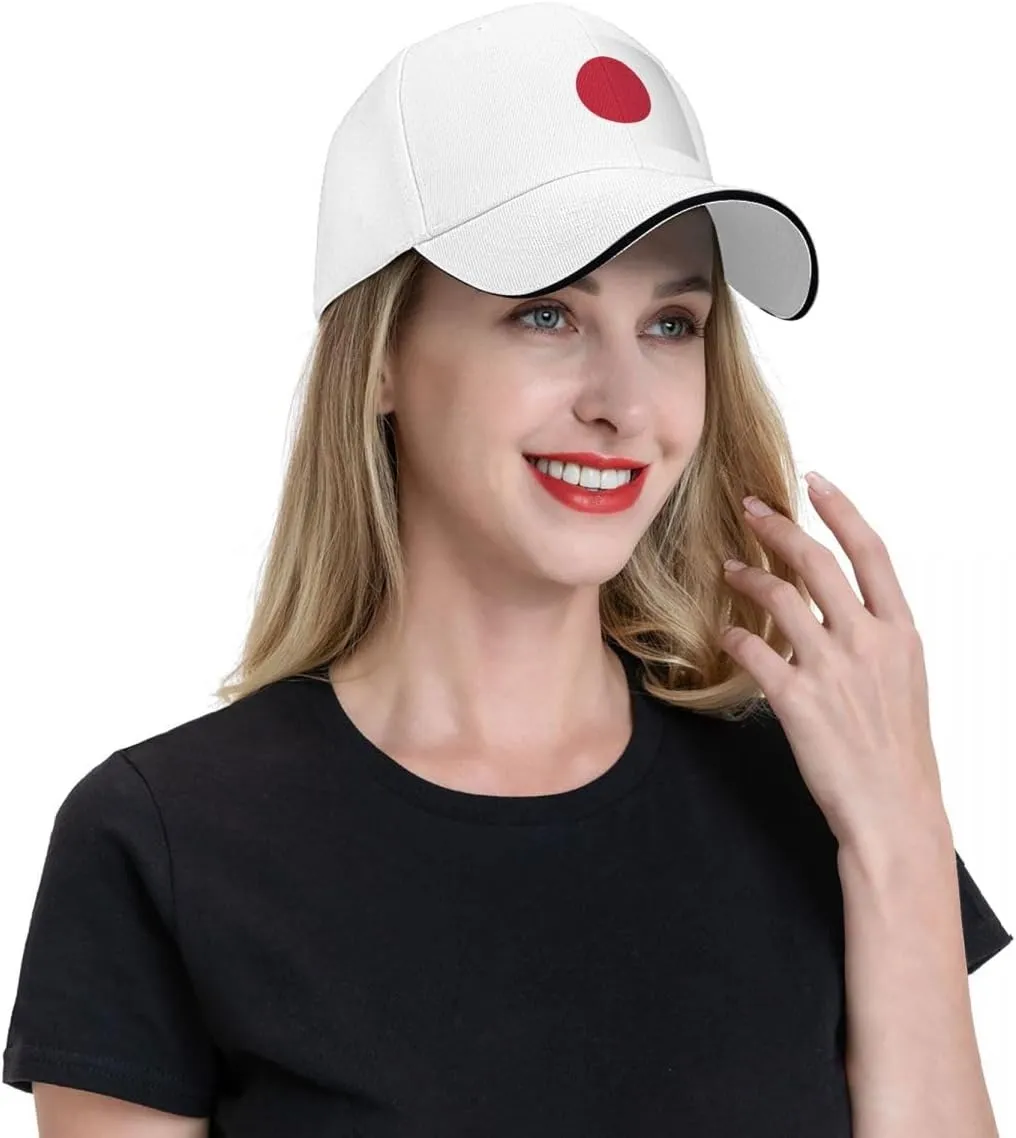 Japan Flag Casual Sandwich Baseball Cap-Adjustable Fit Four Seasons Breathable Lightweight Unisex Hat for Outdoor Activities