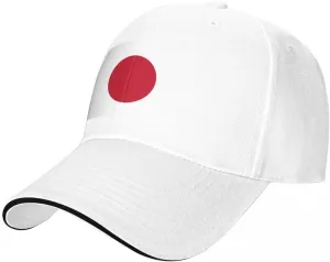 Japan Flag Casual Sandwich Baseball Cap-Adjustable Fit Four Seasons Breathable Lightweight Unisex Hat for Outdoor Activities
