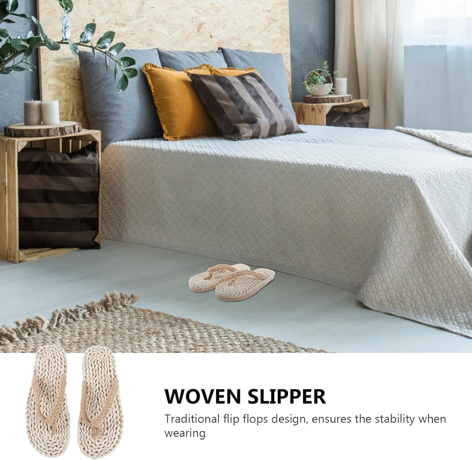 Japanese Style Slippers Anti- Slip Beach Slippers Vintage Summer Slippers