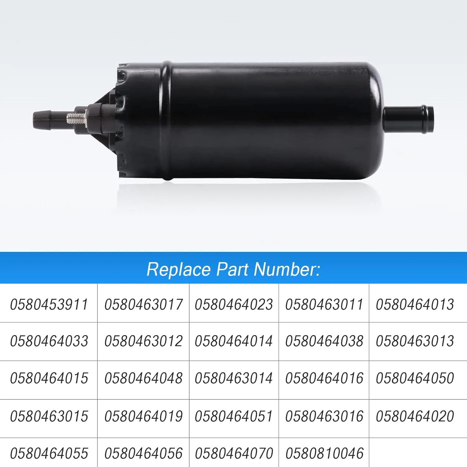 JDMSPEED New Universal Inline High Pressure Fuel Pump 12V Gasoline Fuel Injection Pump Replacement 0580464070 0580453911 0580463017 0580464023