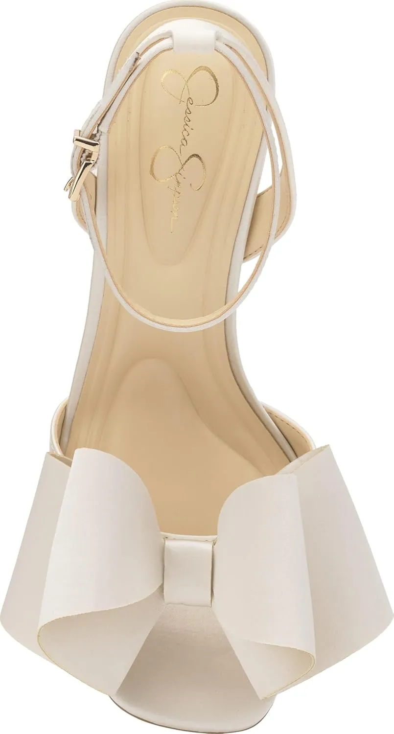 Jessica Simpson Womens Olivine Bow Satin Ankle Strap