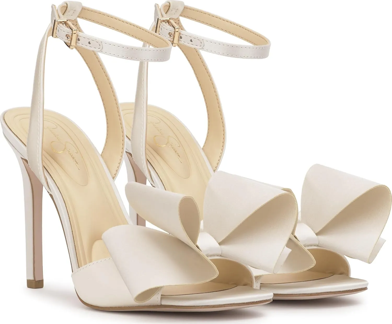 Jessica Simpson Womens Olivine Bow Satin Ankle Strap