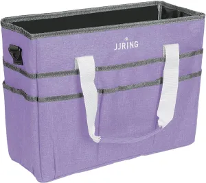 JJRING Craft Organizer Tote Bag, Large Art Storage Caddy with Multiple Pockets, Lilac Sewing Bag for Art, Craft, Scrapbooking, School, Medical, and Office Supplies Storage