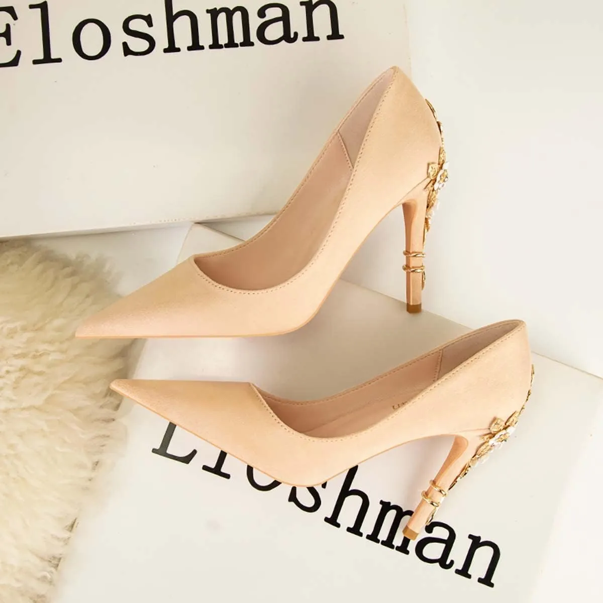 JOEupin Stiletto High Heel Shoes for Women Pointed Closed Toe Classic Slip On Dress Pumps