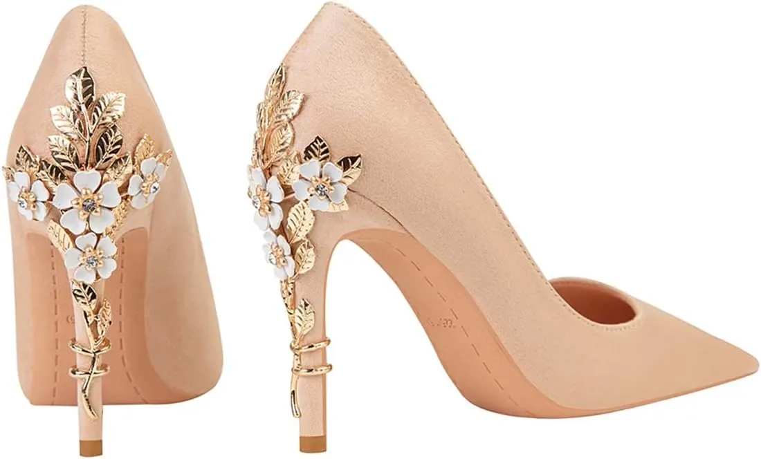 JOEupin Stiletto High Heel Shoes for Women Pointed Closed Toe Classic Slip On Dress Pumps