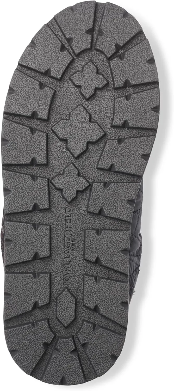 Karl Lagerfeld Paris Men's Nylon Camo Front Logo Fur Lined Sandal Slide