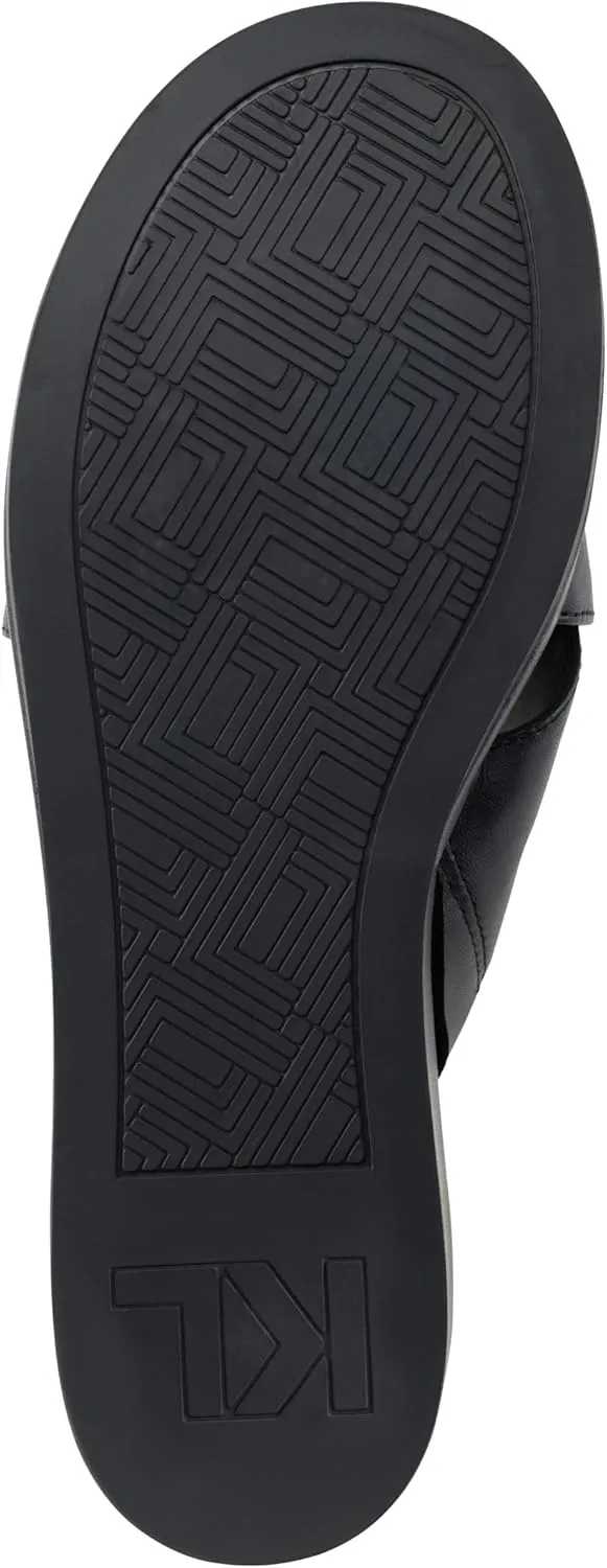 Karl Lagerfeld Paris Women's Cushioned Insole Everyday Caleigh-X Band Wedge Sandal Oxford Flat