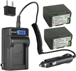 Kastar 2-Pack CGR-D28 Battery and LCD AC Charger Compatible with Panasonic NV-EX21, NV-GS1, NV-GS1B, NV-GS3, NV-GS3B, NV-GS4, NV-GS4B, NV-GS5, NV-GS5B, NV-GS7, NV-GS11, NV-GS15, NV-GS33, NV-GX7