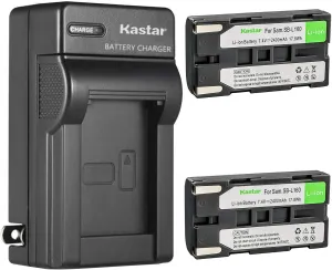 Kastar 2-Pack SB-L160 Battery and AC Wall Charger Replacement for Samsung SB-L110A SBL110A, SB-L160 SBL160, SB-L320 SBL320, SB-L480 SBL480 Battery, Medion MD9014 VP-SCD55 VPL600 VPL700 VPL800 VPL900