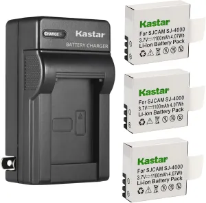 Kastar 3-Pack Battery and AC Wall Charger Replacement for TENKER Tronsmart Tronsport TUSAZU, TEC.Bean 900, VanTop Moment 4U Moment 4C, Vemont Vikeepro VMTOP, Vtin, Yuntab Yolansin